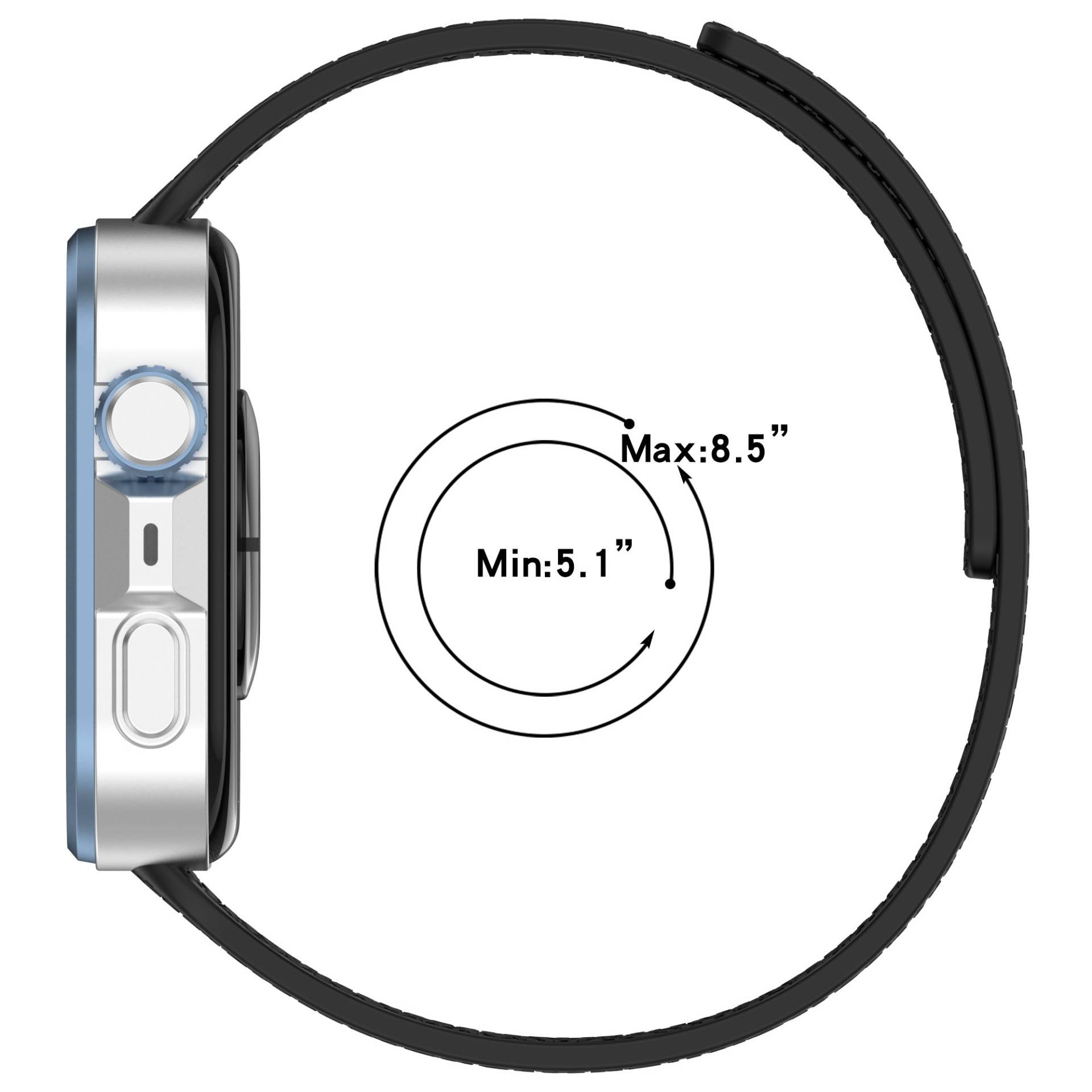 Weiches magnetisches Armband mit Lychee-Muster, kompatibel mit Huawei Fit 4, Fit 4 Pro, Fit 3 Black