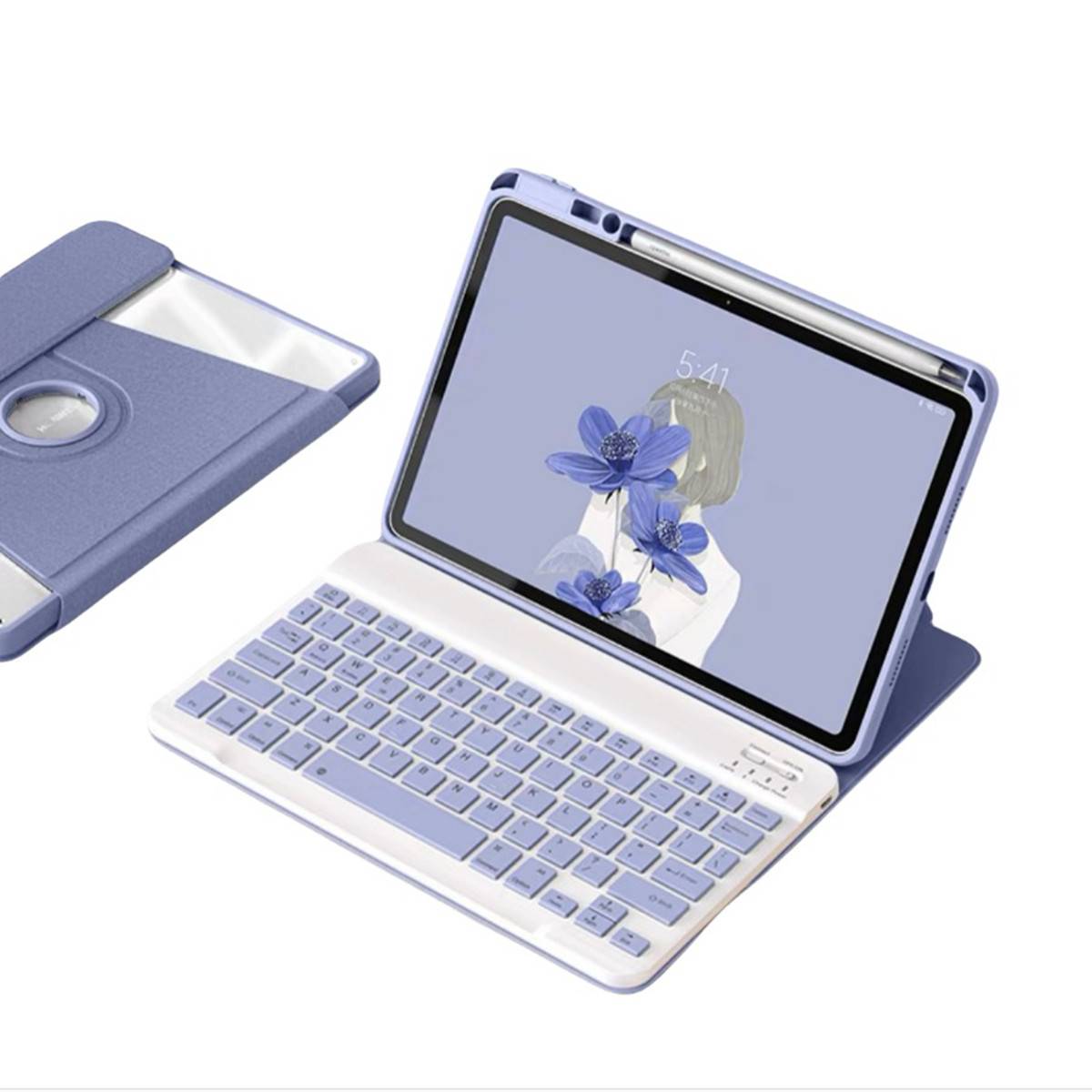 360° drehbare Bluetooth-Tastaturhülle für iPad 11 & iPad 10 (2 Stück)