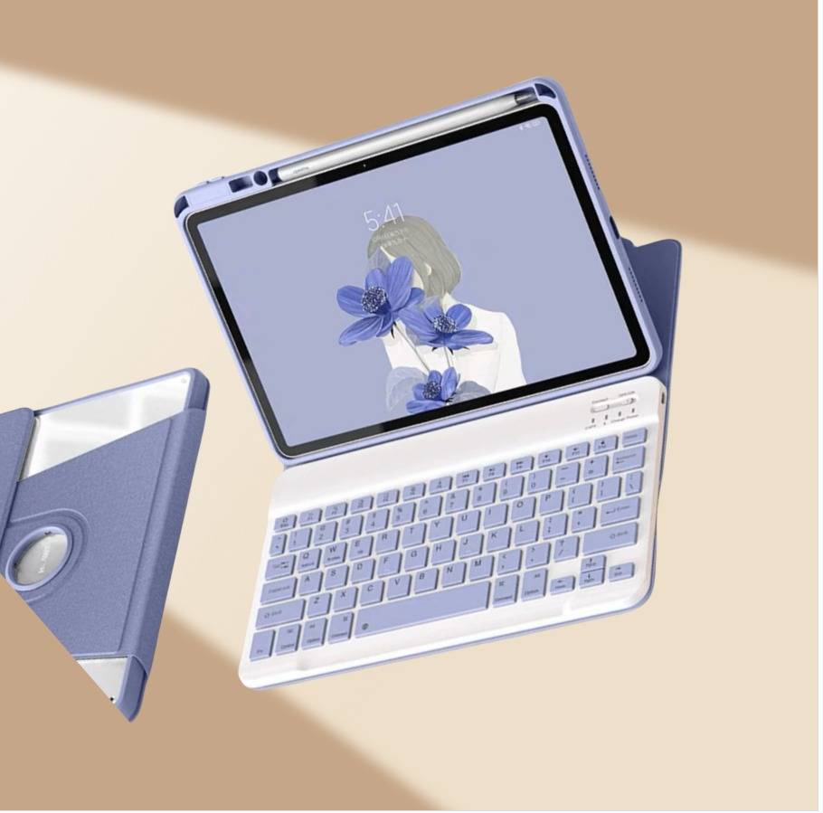 360° drehbare Bluetooth-Tastaturhülle für iPad 11 & iPad 10 (2 Stück)