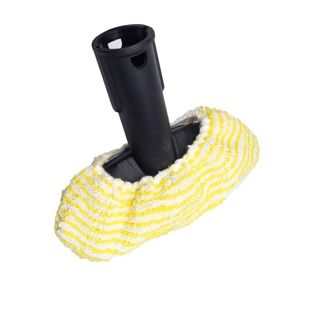 Dampfreiniger Zubehör - 3x Reinigungstücher + 3x Bezüge, kompatibel mit Karcher SC1/SC2/SC3/SC4/SC5/SV7, Schwarz-Gelb Netzstoff