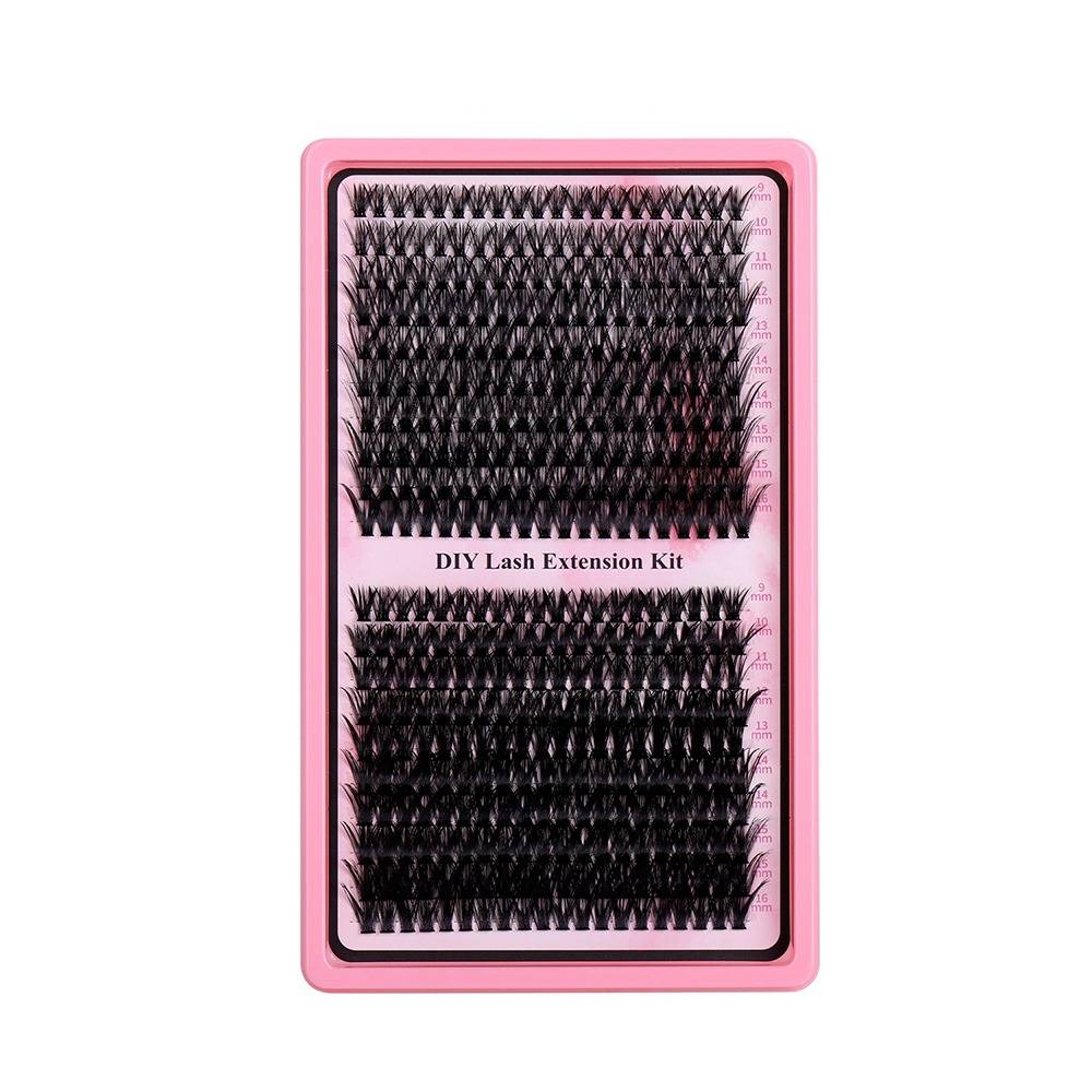 Falsche Wimpern 400 Cluster Kit: Einzelwimpern aus synthetischer Faser für einen dichten, natürlichen Look