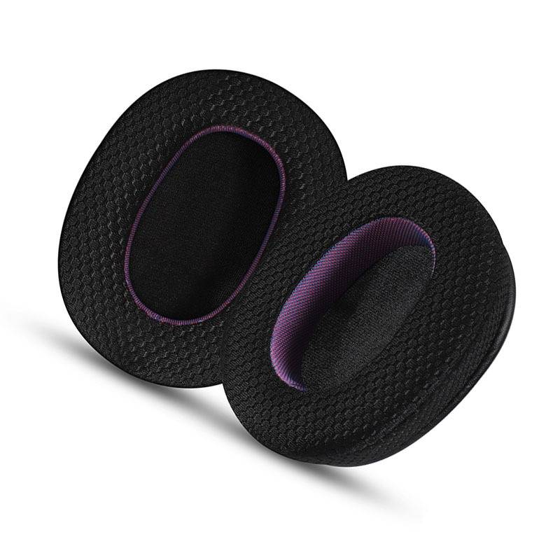 Ersatz-Ohrpolster für Sony ULT WEAR Kopfhörer WH-ULT900N, atmungsaktives Netzgewebe, Schwarz-Violett, 2er-Pack