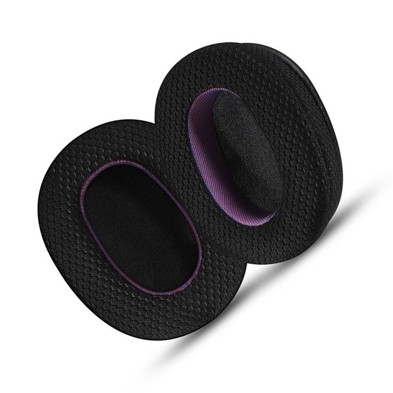 Ersatz-Ohrpolster für Sony ULT WEAR Kopfhörer WH-ULT900N, atmungsaktives Netzgewebe, Schwarz-Violett, 2er-Pack