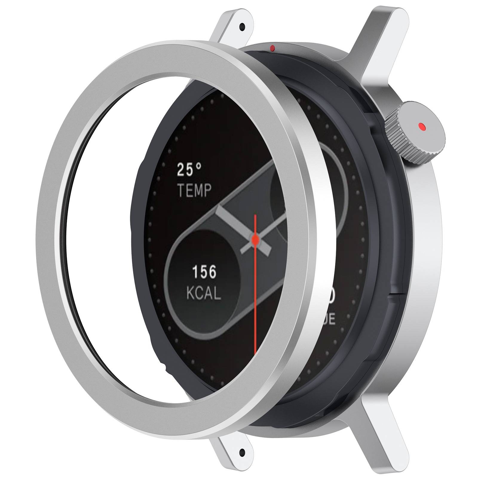 Metall-Lünette und Schutzfolie für CMF Watch Pro 2, Mehrere Farben Silver