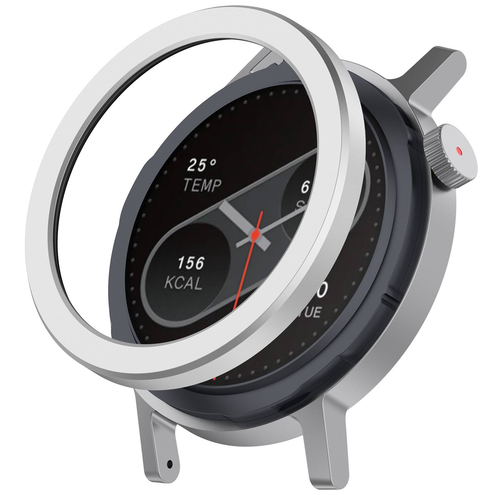 Metall-Lünette und Schutzfolie für CMF Watch Pro 2, Mehrere Farben Silver