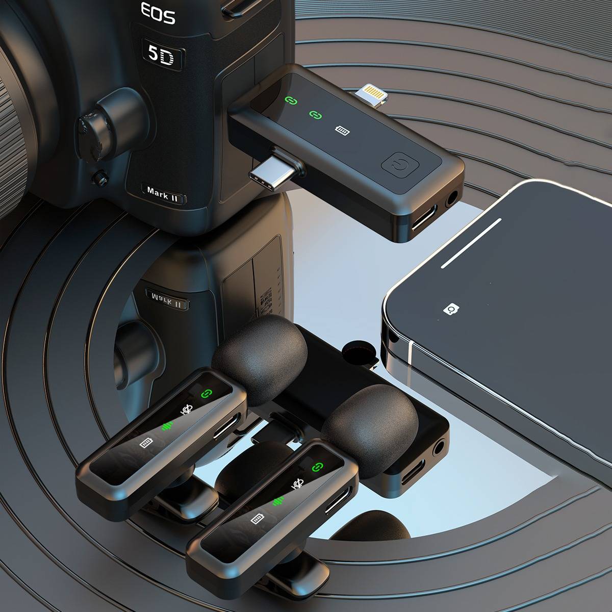 Kabelloses Lavaliermikrofon – 2,4 G Clip-on-Kondensatormikrofon mit Kugelcharakteristik für Live-Streaming und Aufnahmen