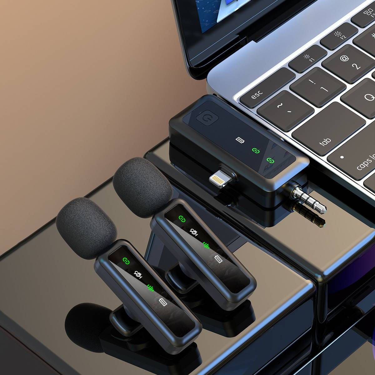 Kabelloses Lavaliermikrofon – 2,4 G Clip-on-Kondensatormikrofon mit Kugelcharakteristik für Live-Streaming und Aufnahmen