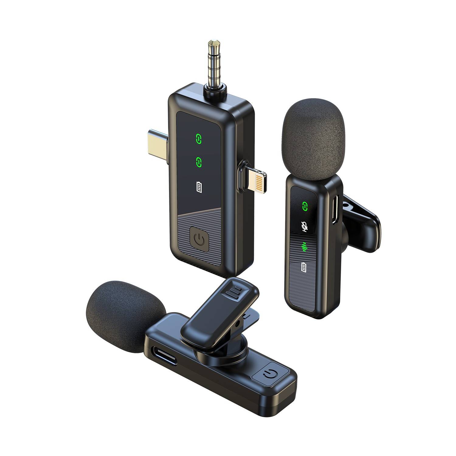 Kabelloses Lavaliermikrofon – 2,4 G Clip-on-Kondensatormikrofon mit Kugelcharakteristik für Live-Streaming und Aufnahmen