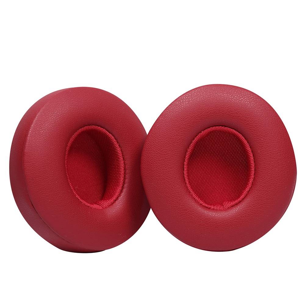 2 Stück Ersatz-Ohrpolster aus Proteinleder, kompatibel mit Beats Solo 2 & Solo 3 Kopfhörern Red