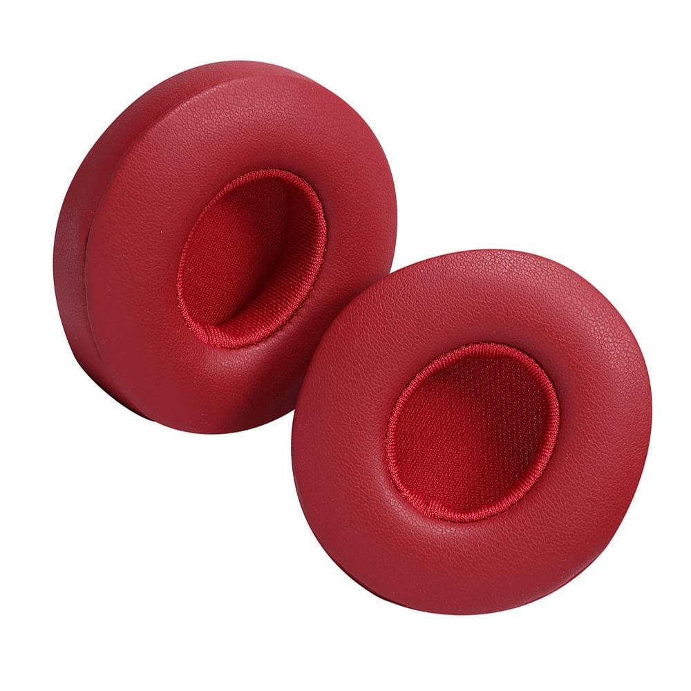 2 Stück Ersatz-Ohrpolster aus Proteinleder, kompatibel mit Beats Solo 2 & Solo 3 Kopfhörern Red
