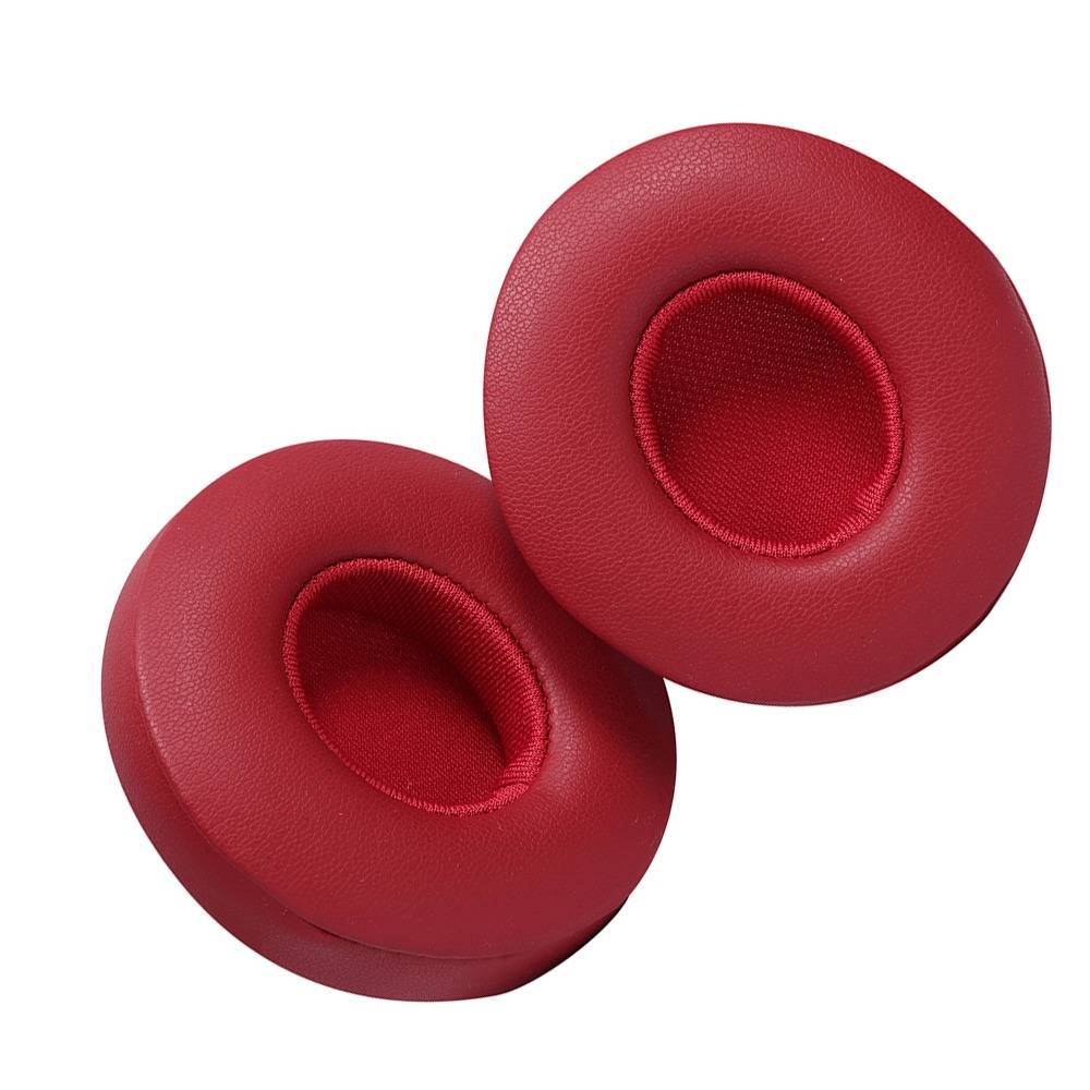 2 Stück Ersatz-Ohrpolster aus Proteinleder, kompatibel mit Beats Solo 2 & Solo 3 Kopfhörern Red
