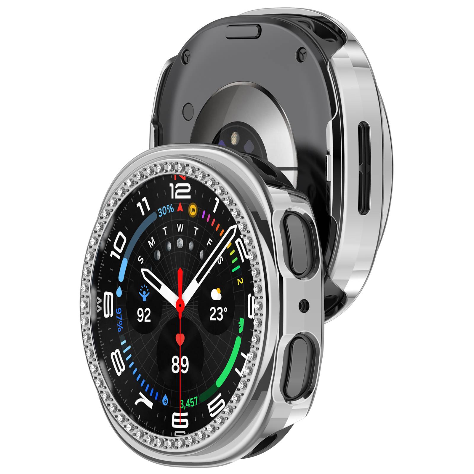 Stilvolles PC-Gehäuse für Samsung Galaxy Watch 8 44mm Silver