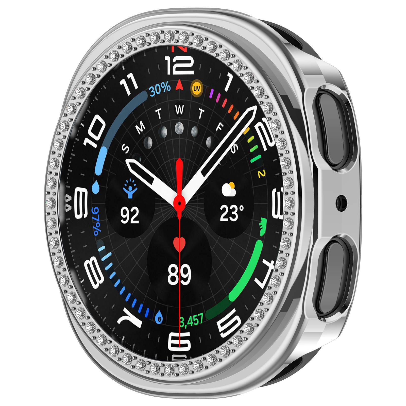 Stilvolles PC-Gehäuse für Samsung Galaxy Watch 8 44mm Silver