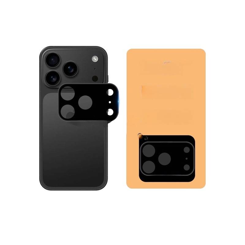 Schwarze Kameralinsenabdeckung aus gehärtetem Glas (2 Stück) kompatibel mit iPhone 17 Pro Max