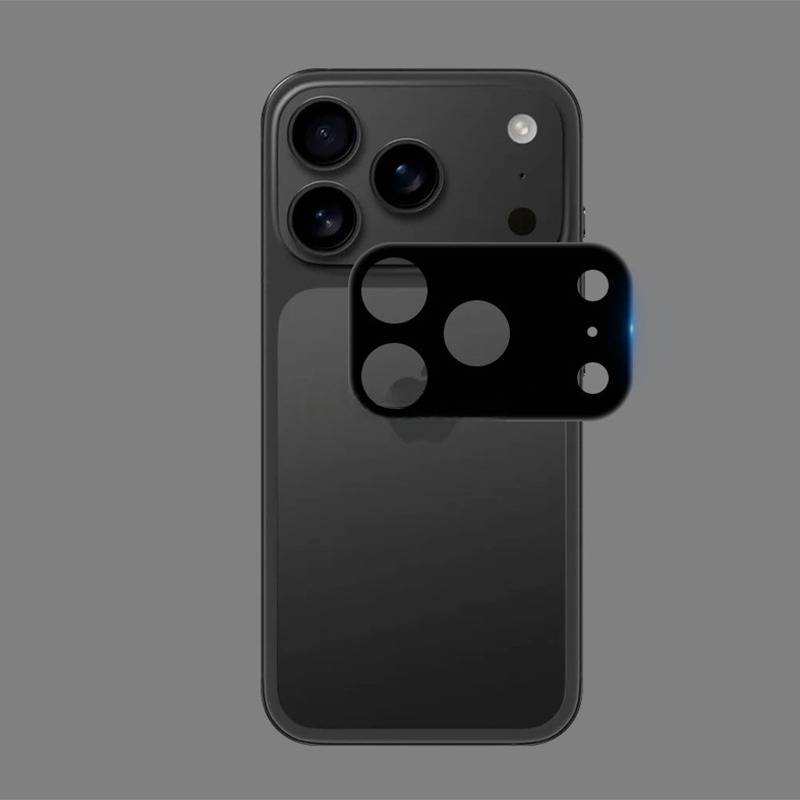 Schwarze Kameralinsenabdeckung aus gehärtetem Glas (2 Stück) kompatibel mit iPhone 17 Pro Max