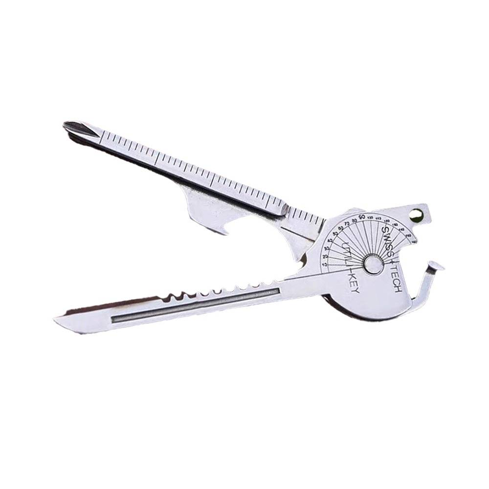 4er-Pack Multifunktions-Schlüsselanhänger-Werkzeug: 8-in-1 Klappbares Mini-Messer Schlüsselring