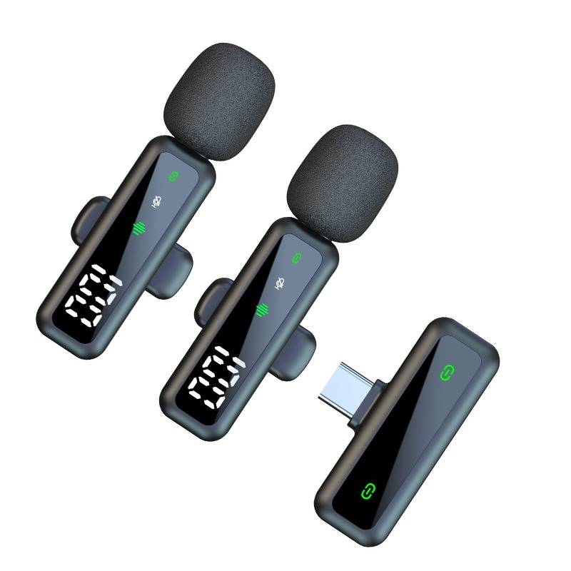Duales kabelloses Lavalier-Mikrofon mit Typ-C-Schnittstelle – Digitalanzeige, Rauschunterdrückung