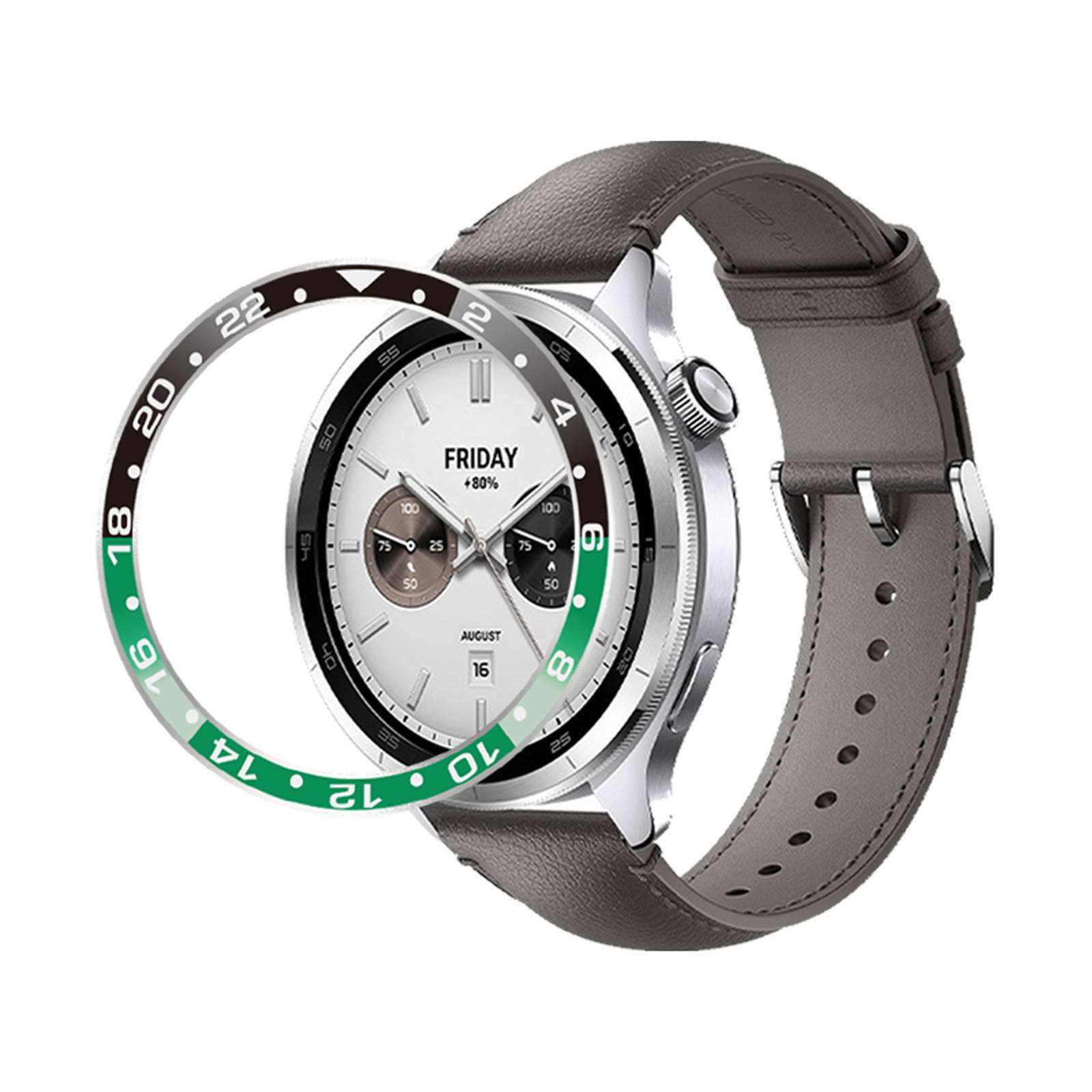 Stilvolle Lünette für Xiaomi Watch S3/S4 Green+Black