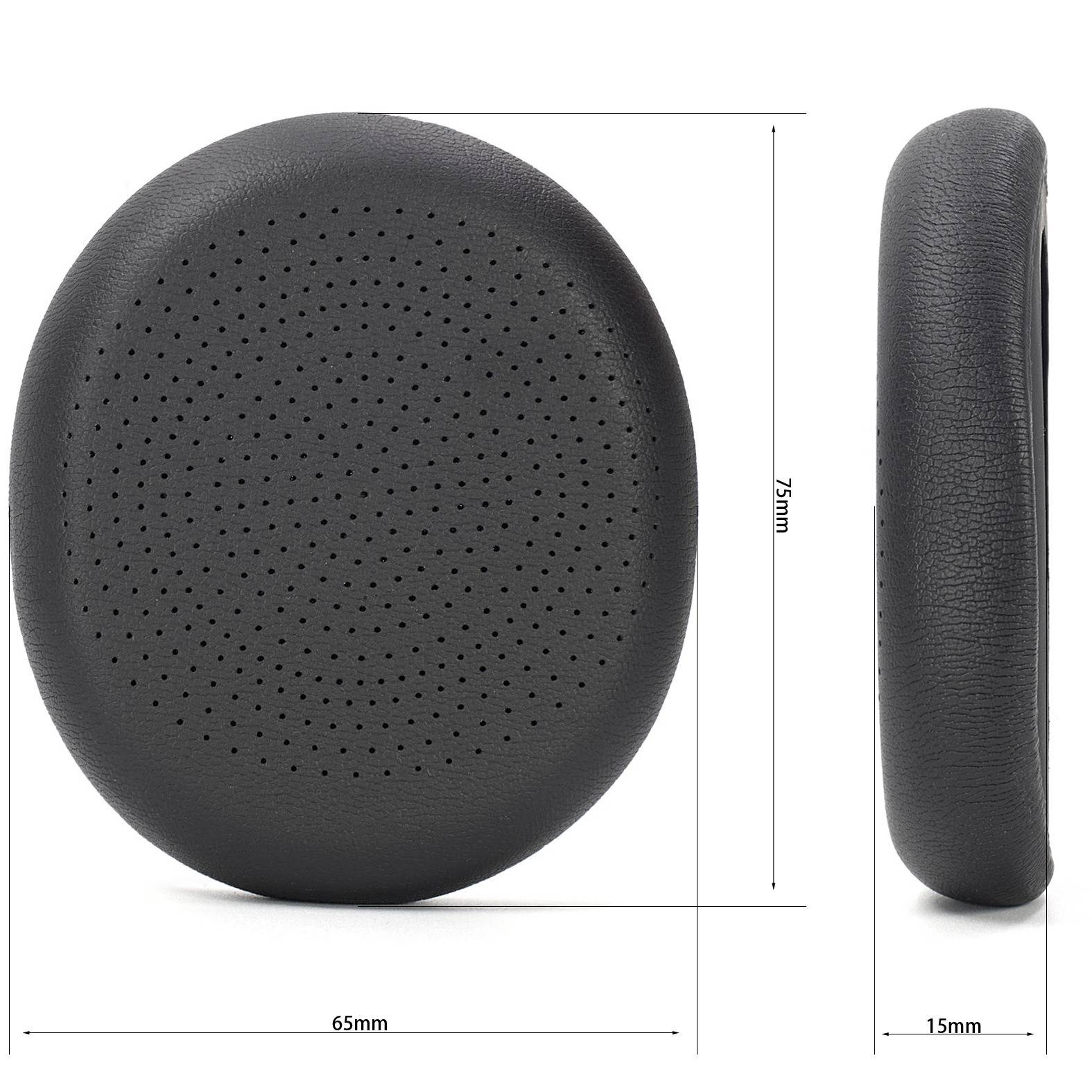 2 Stk. Schwarze, perforierte Ohrpolster aus Proteinleder, kompatibel mit Logitech H800 Wireless Headset