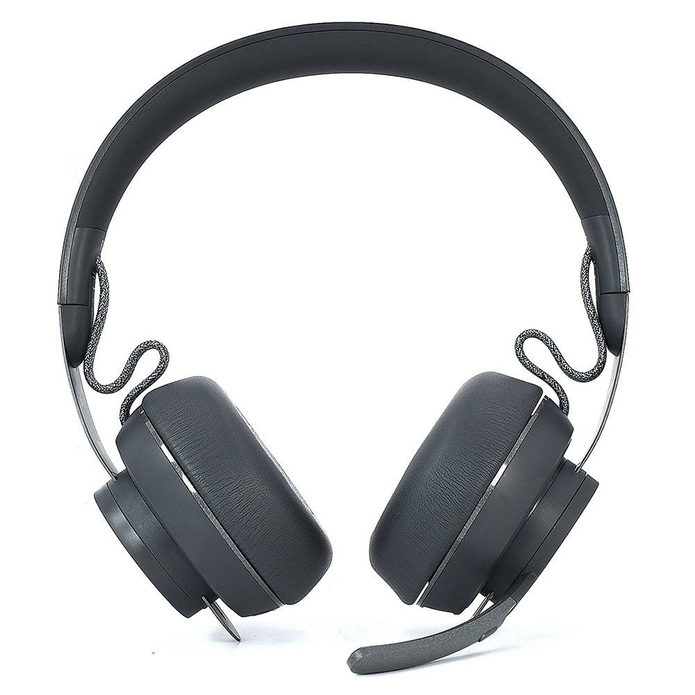 2 Stück Ersatz-Ohrpolster kompatibel mit Logitech Zone Wireless - Graue PU-Memory-Foam-Ohrkissen