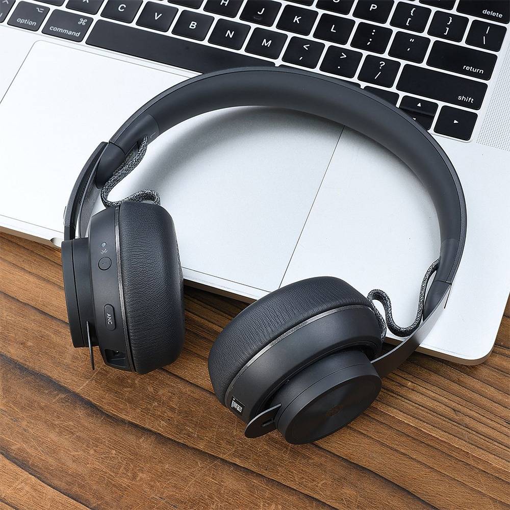 2 Stück Ersatz-Ohrpolster kompatibel mit Logitech Zone Wireless - Graue PU-Memory-Foam-Ohrkissen