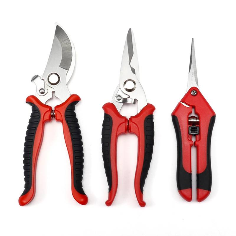 Fünfteiliges Gartenscheren-Set mit Segeltuchtasche