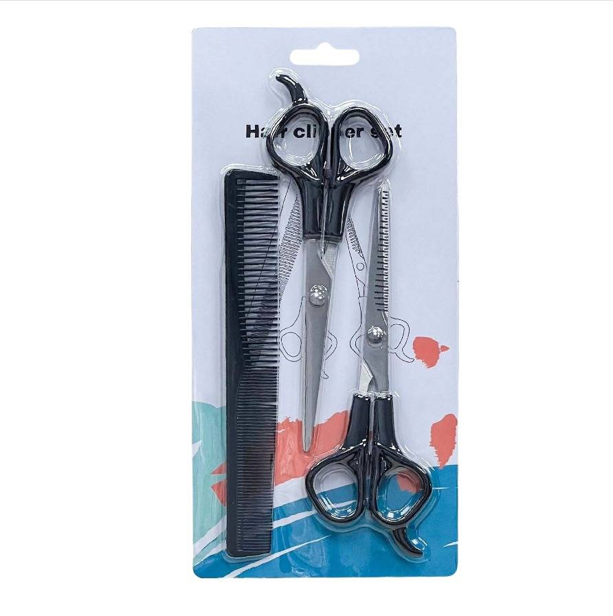 Professionelles 3-teiliges Friseurset - Ponyschneideset Black