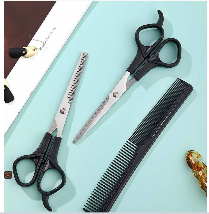 Professionelles 3-teiliges Friseurset - Ponyschneideset Black