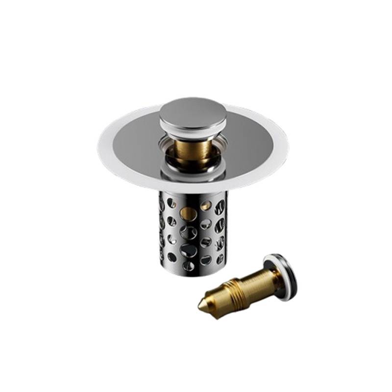 Waschbecken Pop-Up Ablaufgarnitur, Universal Waschbeckenstöpsel mit Haarsieb Grey