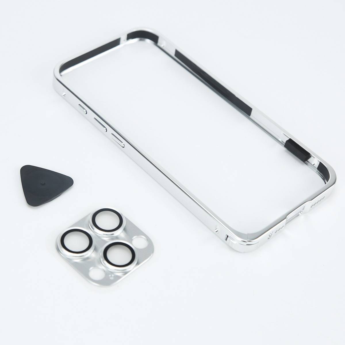 Aluminiumlegierung Bumper Case für iPhone 15 Pro Silver