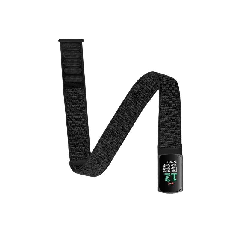 Komfortables Nylon-Armband für Fitbit Charge 5/6 Black