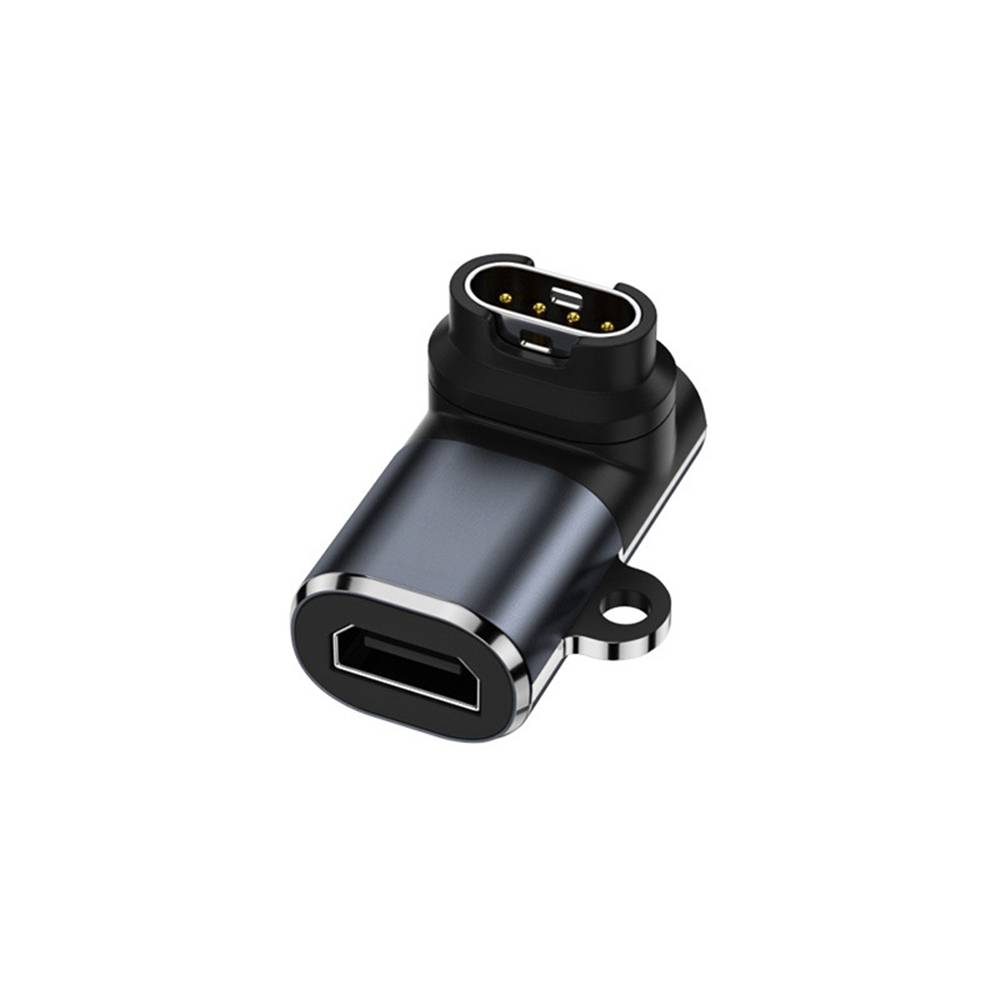 Abgewinkelter Adapter von Micro-USB-Buchse auf Garmin-Uhr – 2er-Pack, Aluminiumlegierung