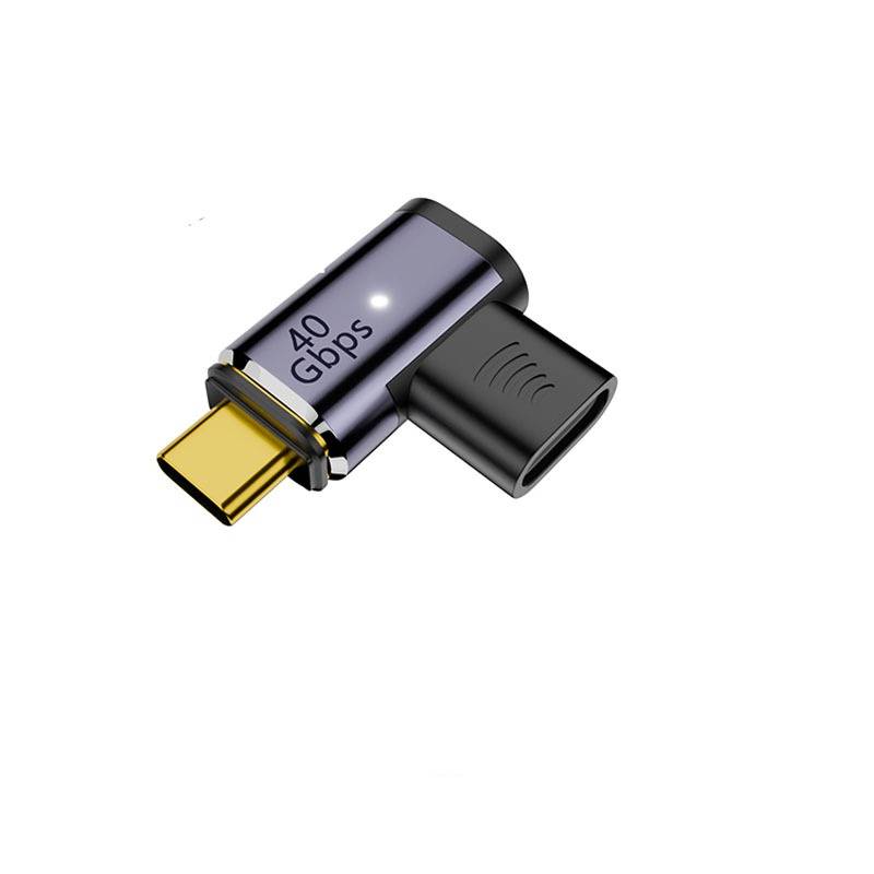 Seitlich gebogener magnetischer USB-C-auf-USB-C-Adapter (1 Stück) – 100W, 40Gbps, 8K