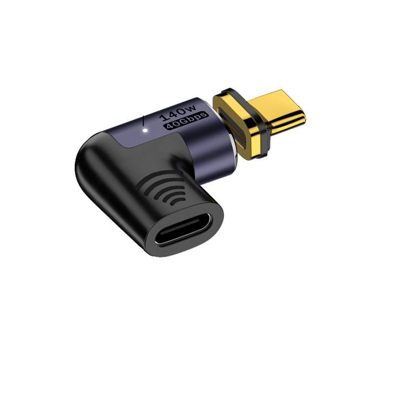 140W Magnetischer Seitenwinkel USB-C Buchse auf USB-C Stecker Adapter