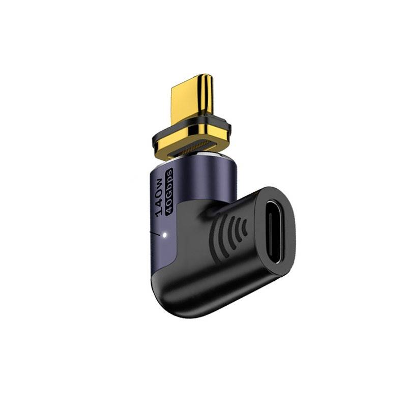 140W Magnetischer Seitenwinkel USB-C Buchse auf USB-C Stecker Adapter