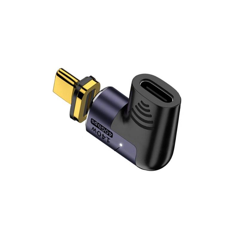 140W Magnetischer Seitenwinkel USB-C Buchse auf USB-C Stecker Adapter