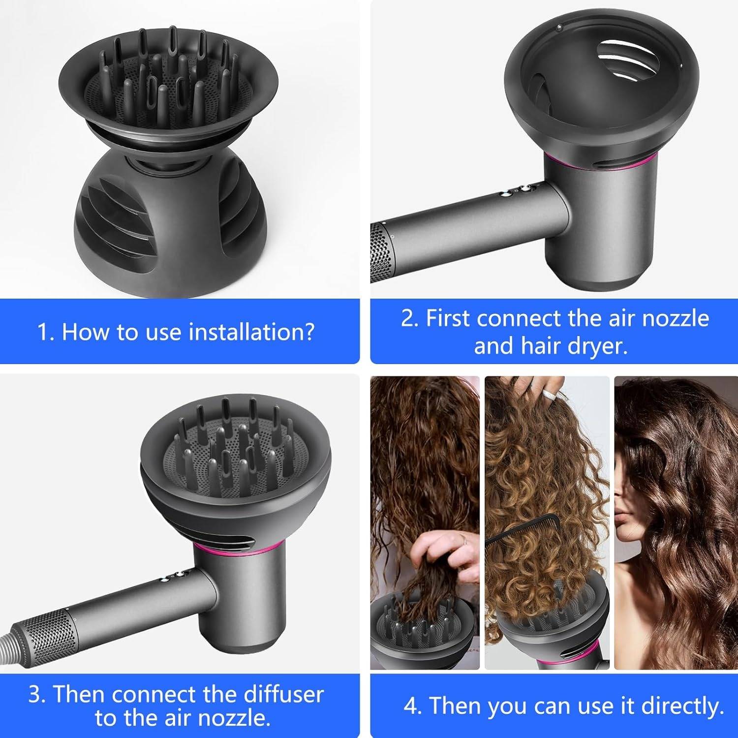 Diffusor-Aufsatz kompatibel mit Dyson Haartrockner - Magnetischer Styling-Aufsatz für HD15, HD03, HD01, HD04, HD07, HD08 Modelle