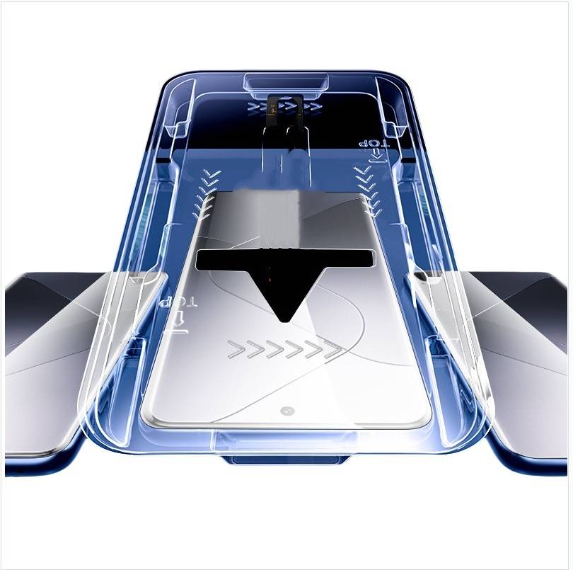 Xiaomi 14 Pro Gebogene Anti-Spionage Panzerglasfolie mit Anbringhilfe