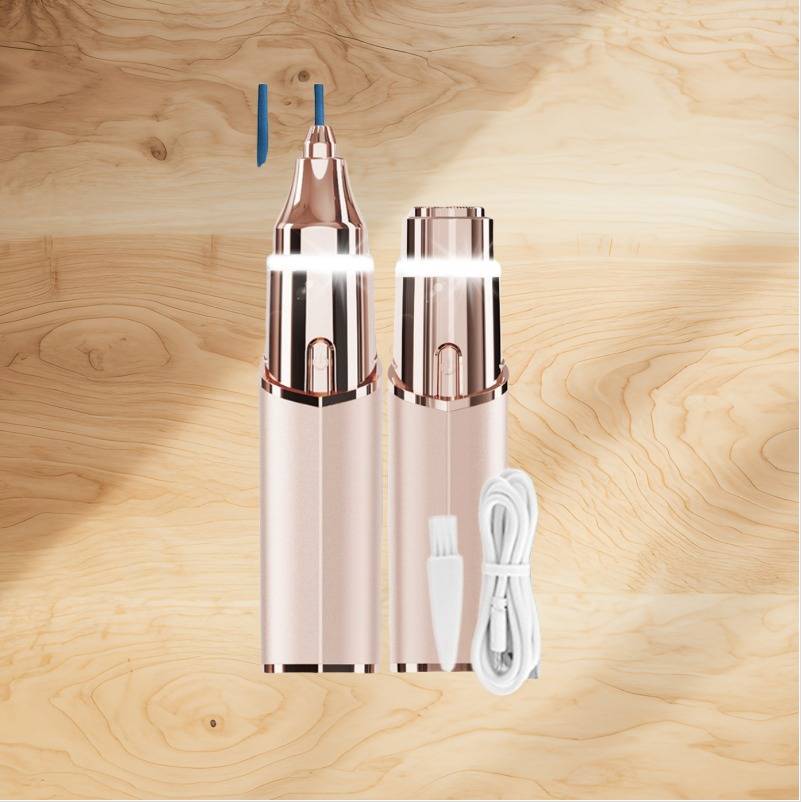 Wiederaufladbarer, tragbarer Mini-Lippenstift-Haarentferner Gold