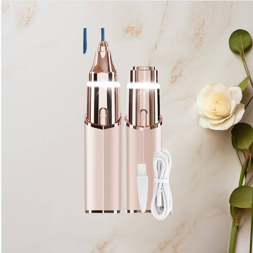 Wiederaufladbarer, tragbarer Mini-Lippenstift-Haarentferner Gold