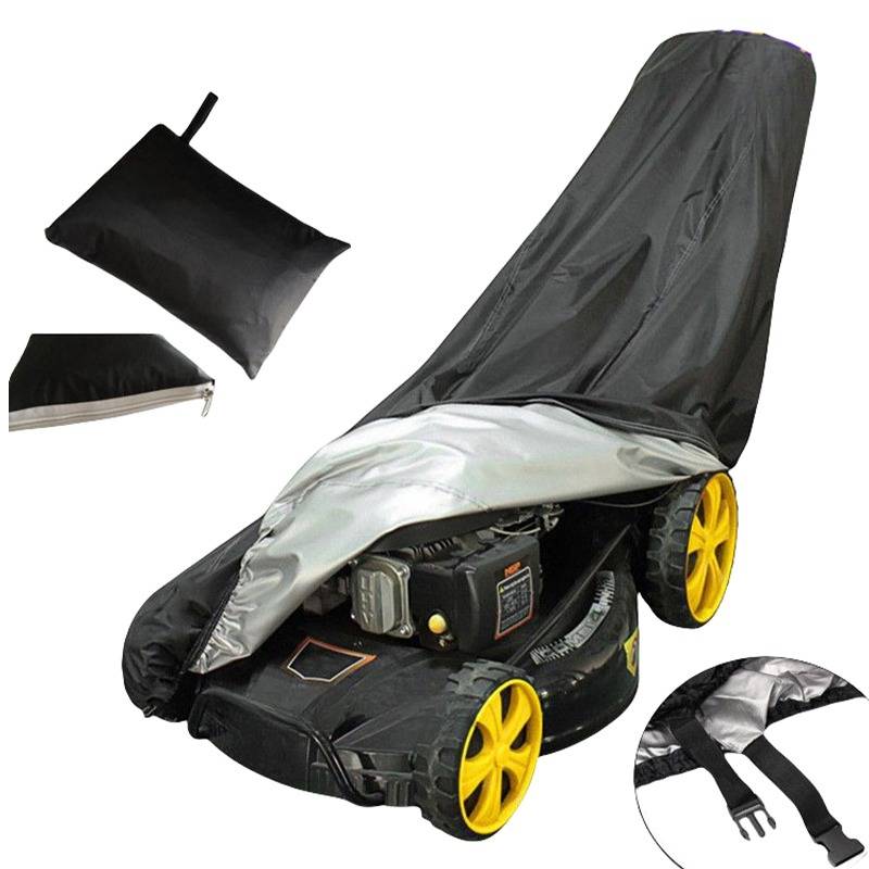 Wasserdichte Rasenmäherabdeckung - 210D Oxford-Gewebe, Schwarz, Mehrere Größen S