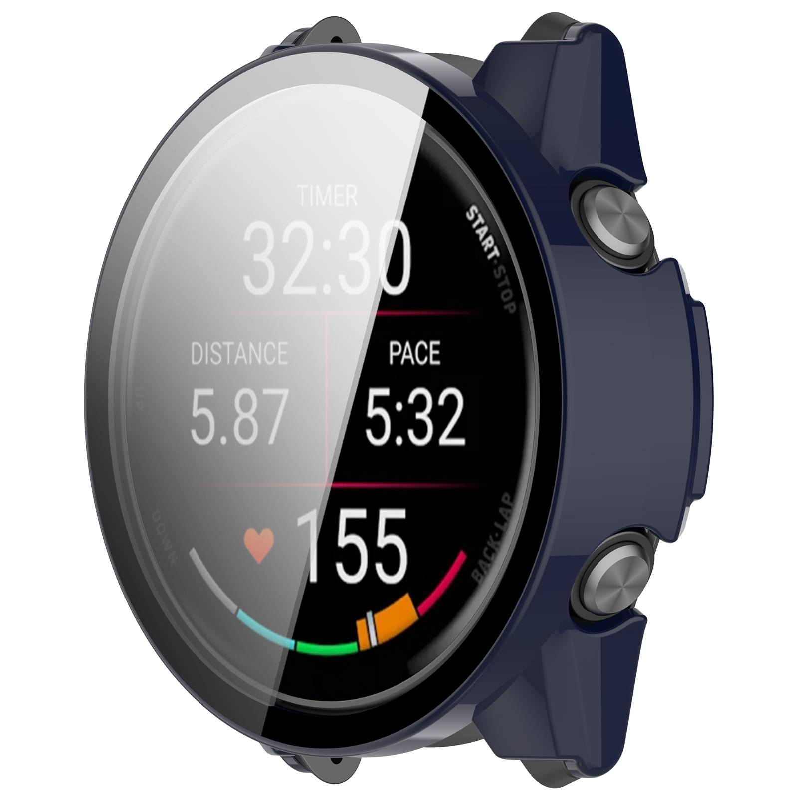 Kompatibel mit Garmin Forerunner 570 Hülle - Integrierte Schale Blue 47 mm