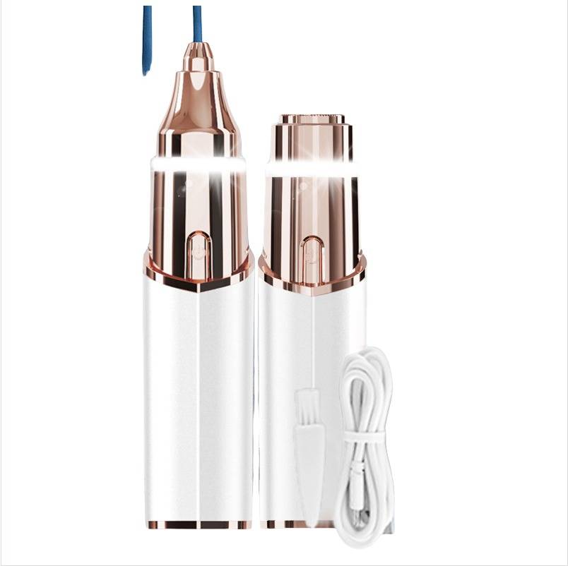 Wiederaufladbarer, tragbarer Mini-Lippenstift-Haarentferner White