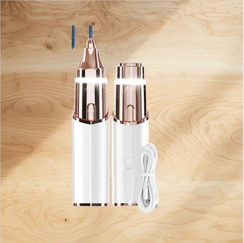 Wiederaufladbarer, tragbarer Mini-Lippenstift-Haarentferner White