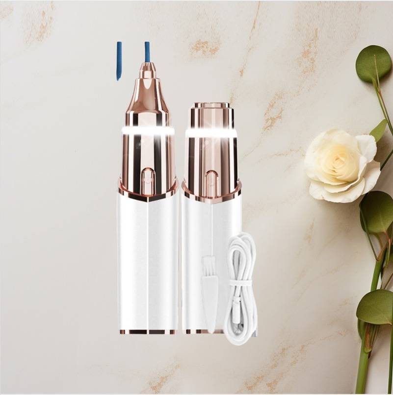 Wiederaufladbarer, tragbarer Mini-Lippenstift-Haarentferner White