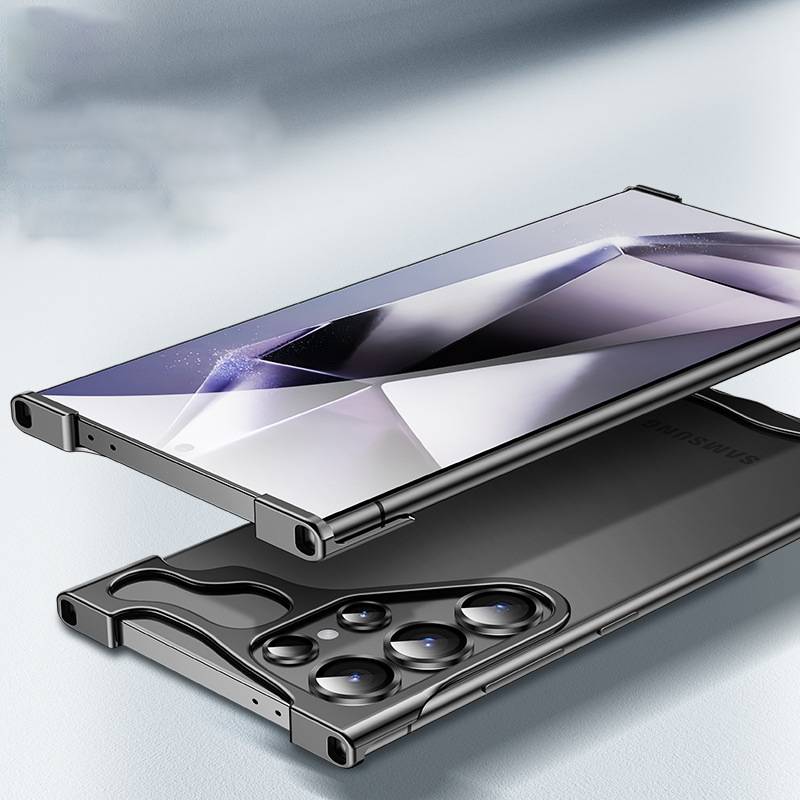 Einzigartige Metallrahmenhülle + Objektivfolie für Samsung S23 Ultra