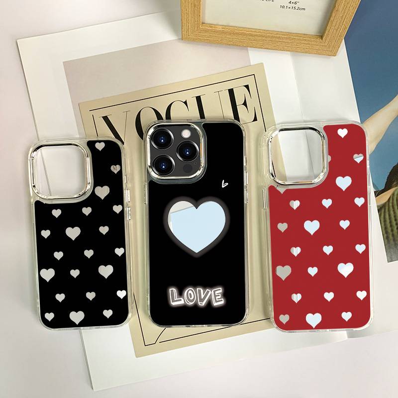 Verspiegeltes Handyhülle - Herzdesign für iPhone 16 Pro Max