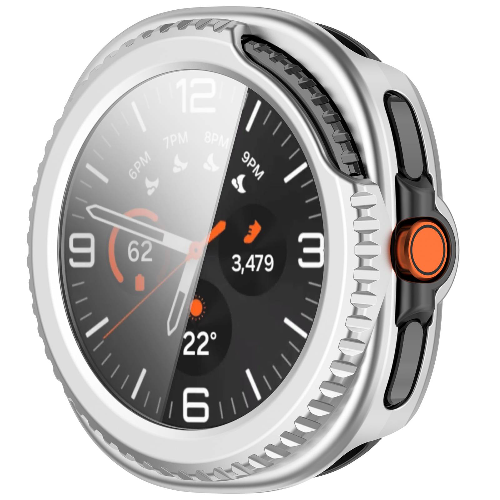 Stilvolles Etui für Samsung Watch Ultra2 & Watch8 Classic Silver