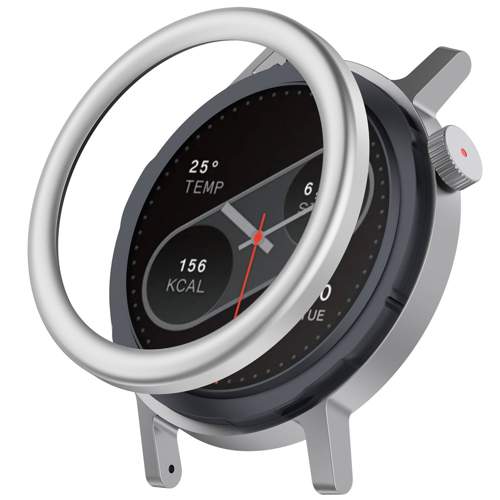 Metall-Lünette & Schutzfolie für CMF Watch Pro 2 – Mehrfarbig, 2-teilig Silver