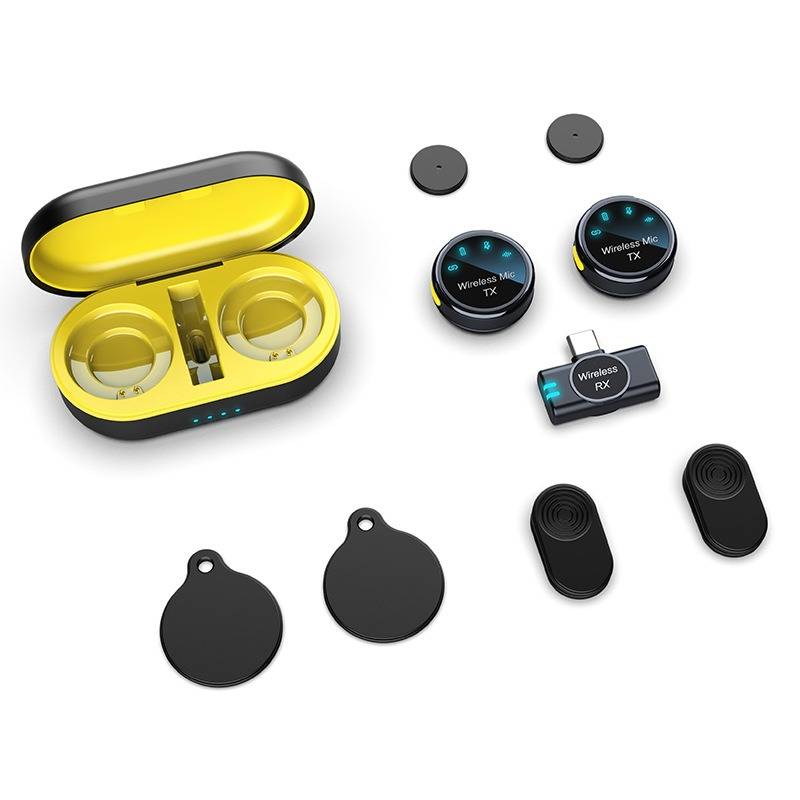 Kabelloses Lavalier-Mikrofon mit Magnetclip, Typ-C, Dual-Mikrofon-System für Live-Streaming